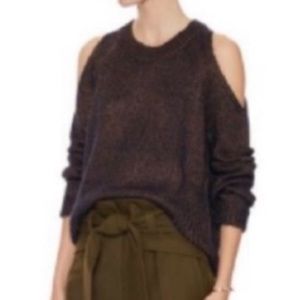 Intermix Sweaters | Intermix Sweater Cut Out Cold Shoulder Bronze Metallic